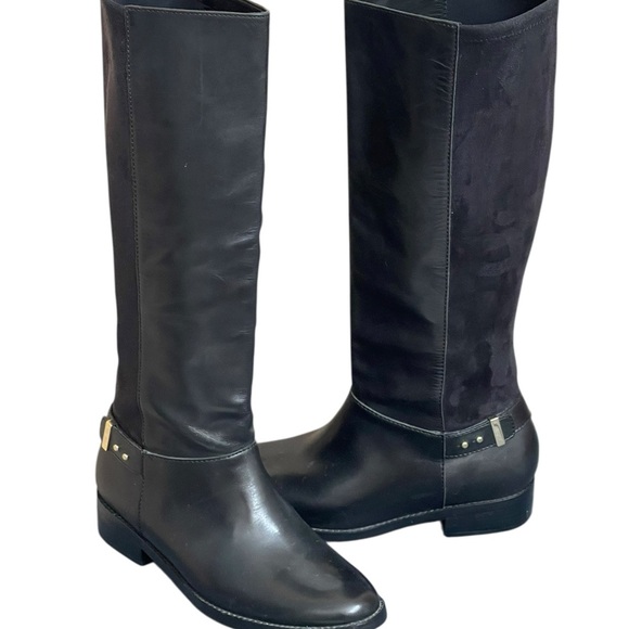 New! Cole Haan Adler Tall Stretch Back Riding black boots size 8.5B - Picture 1 of 16